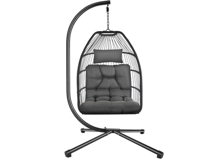 Silla colgante Ariane con estructura y cojín 160kg TECTAKE 107x98x202 cm