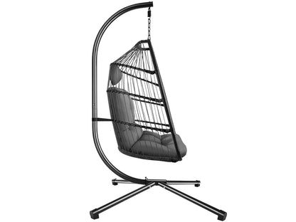 Silla colgante Ariane con estructura y cojín 160kg TECTAKE 107x98x202 cm