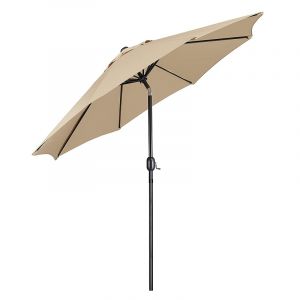 Sombrilla para patio redonda 300x300x250 cm beige