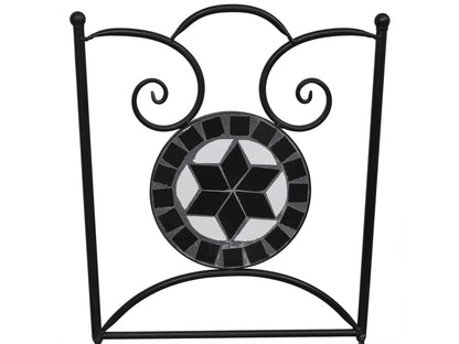 Set mesa y sillas jardín 3 pzas baldosa cerámica blanco y negro PANGSHIYUAN