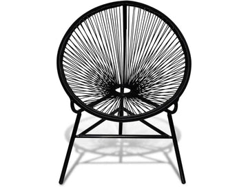 Silla Jardin VIDAXL Negro Poli Ratán (69x66x87 cm)