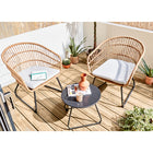 Conjunto de Jardín con 2 Sillones Acero Beige Timea Naterial