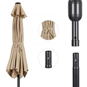 Sombrilla para patio redonda 300x300x250 cm beige
